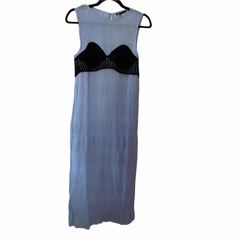 ZARA Pleated Crocheted Dress S NWT - Picture 5 of 10